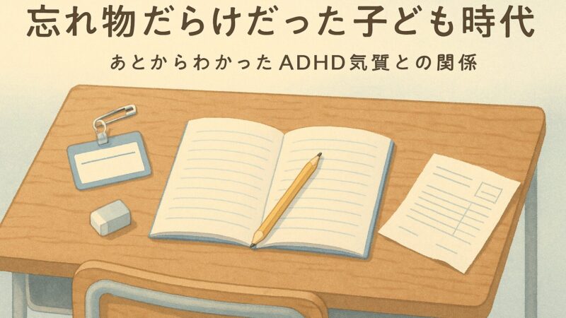 忘れ物だらけの子ども時代とADHD気質｜「だらしないだけじゃなかった」と気づくまで 